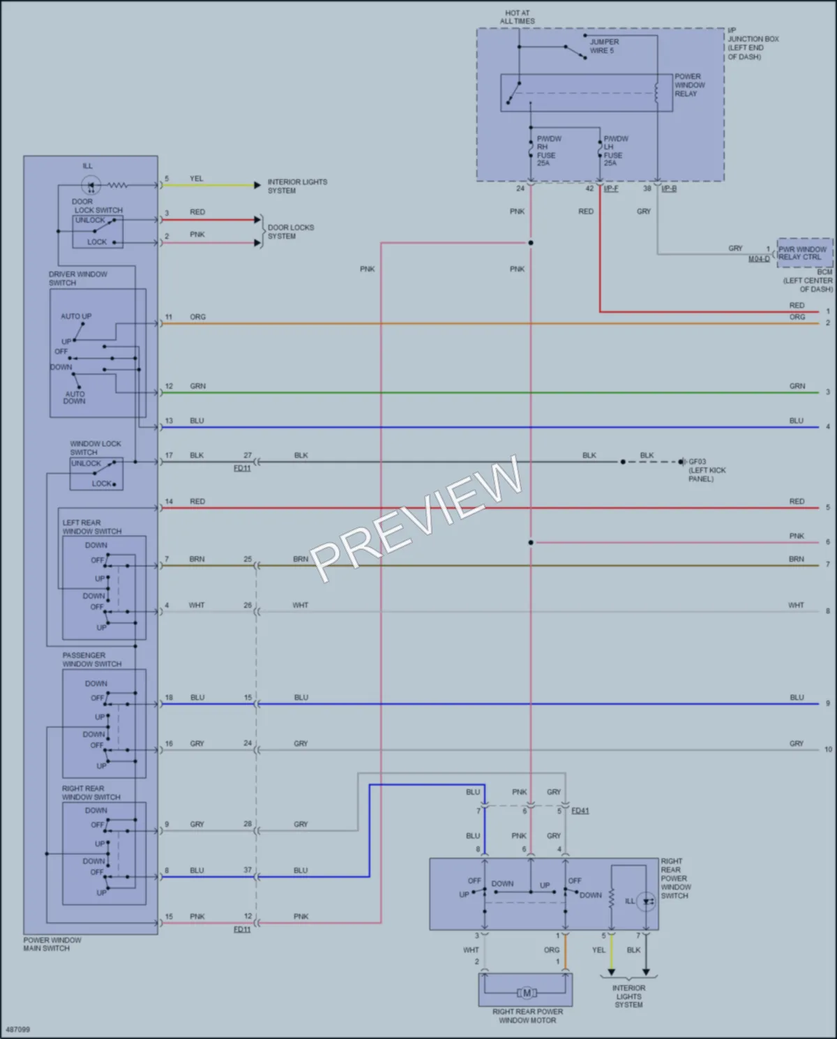 2016 Kia Rio Power Windows wiring diagram preview