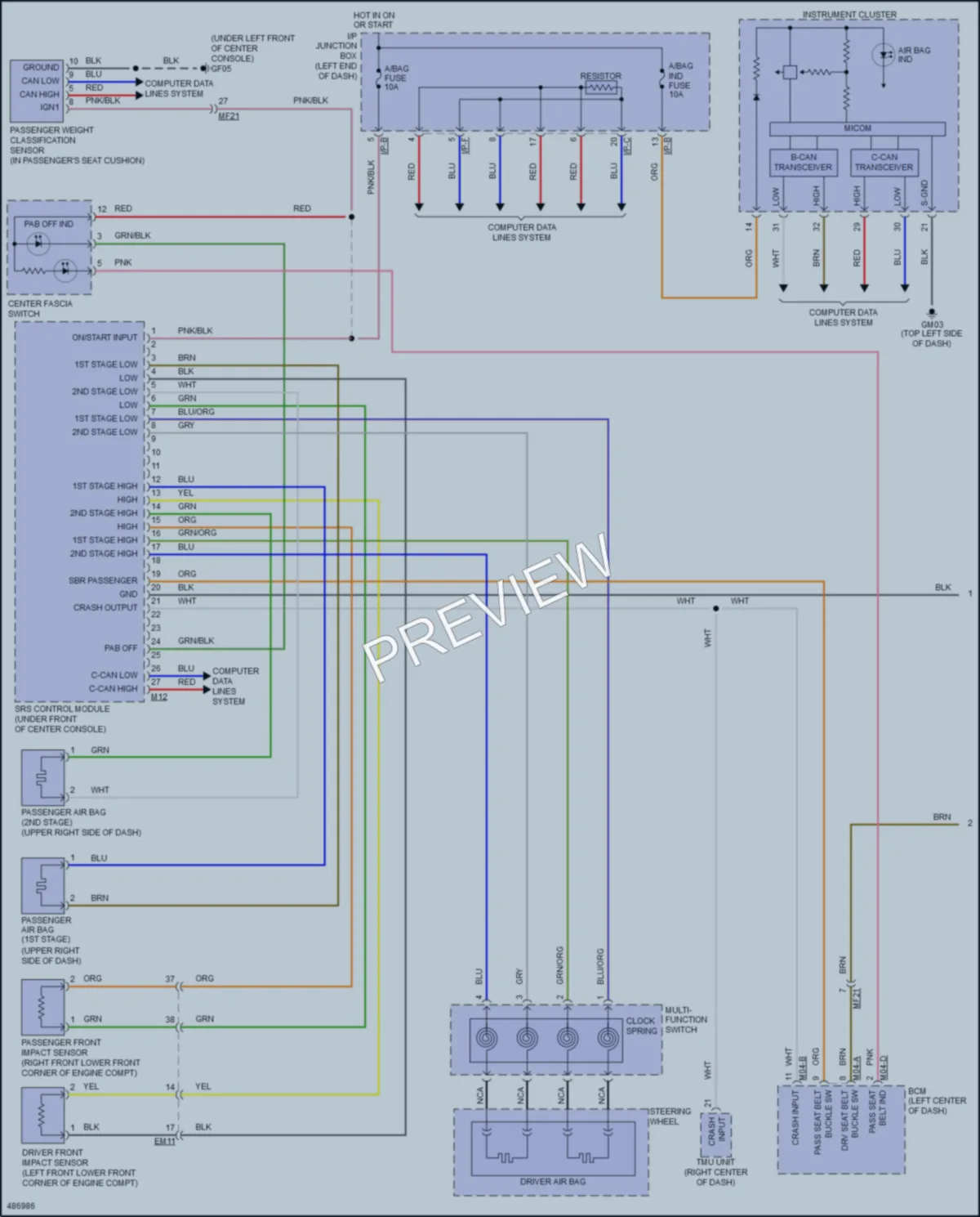 2016 Kia Rio Supplemental Restraints wiring diagram preview