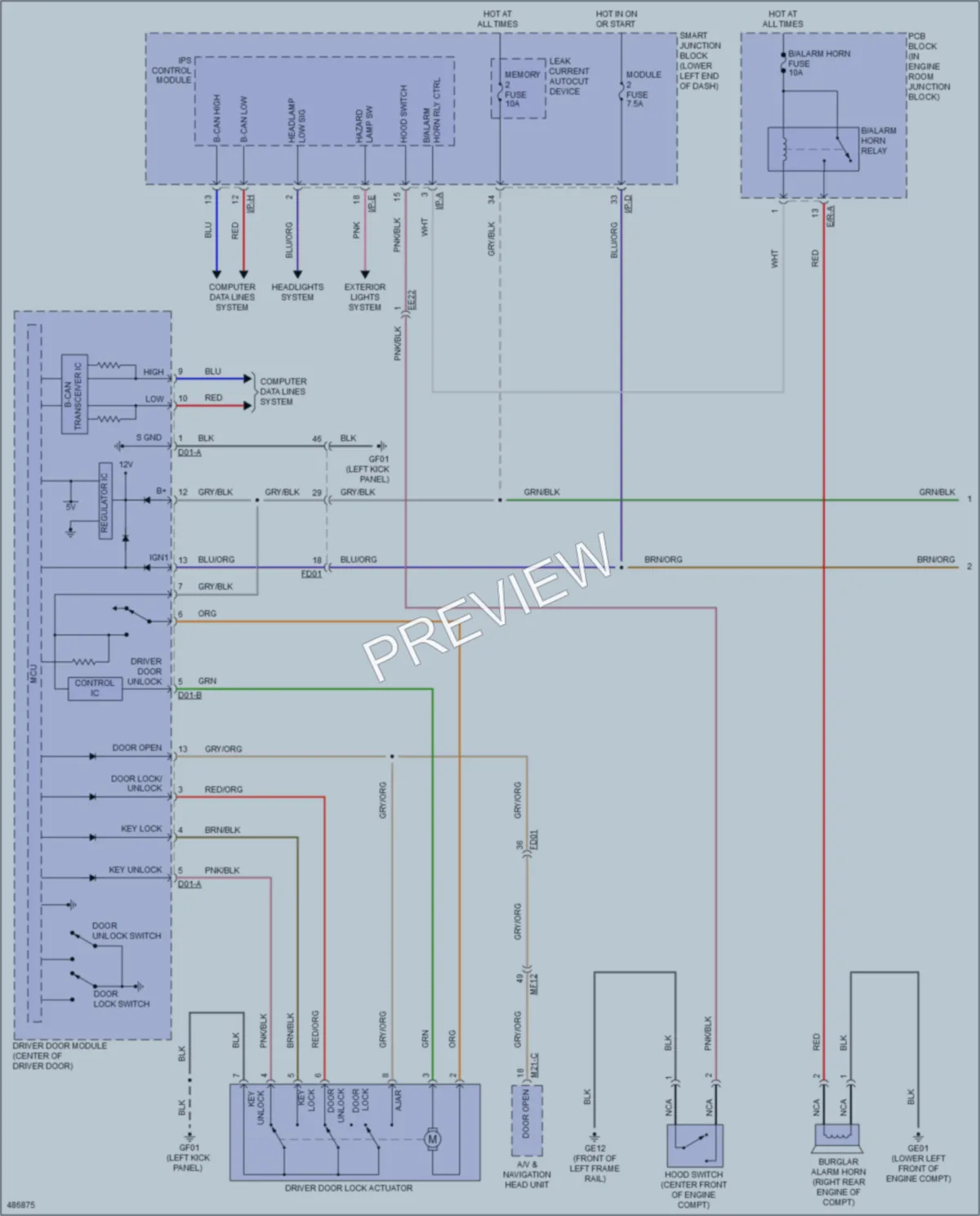 2016 Kia Sedona Power Door Locks wiring diagram preview