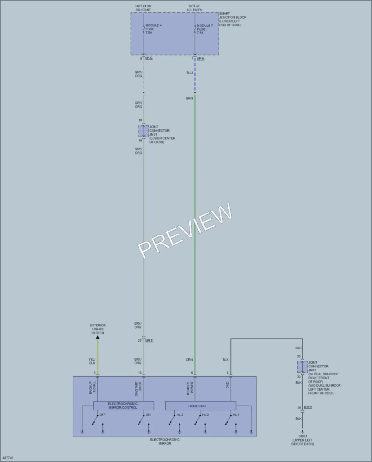 2016 Kia Sedona Power Mirrors wiring diagram preview