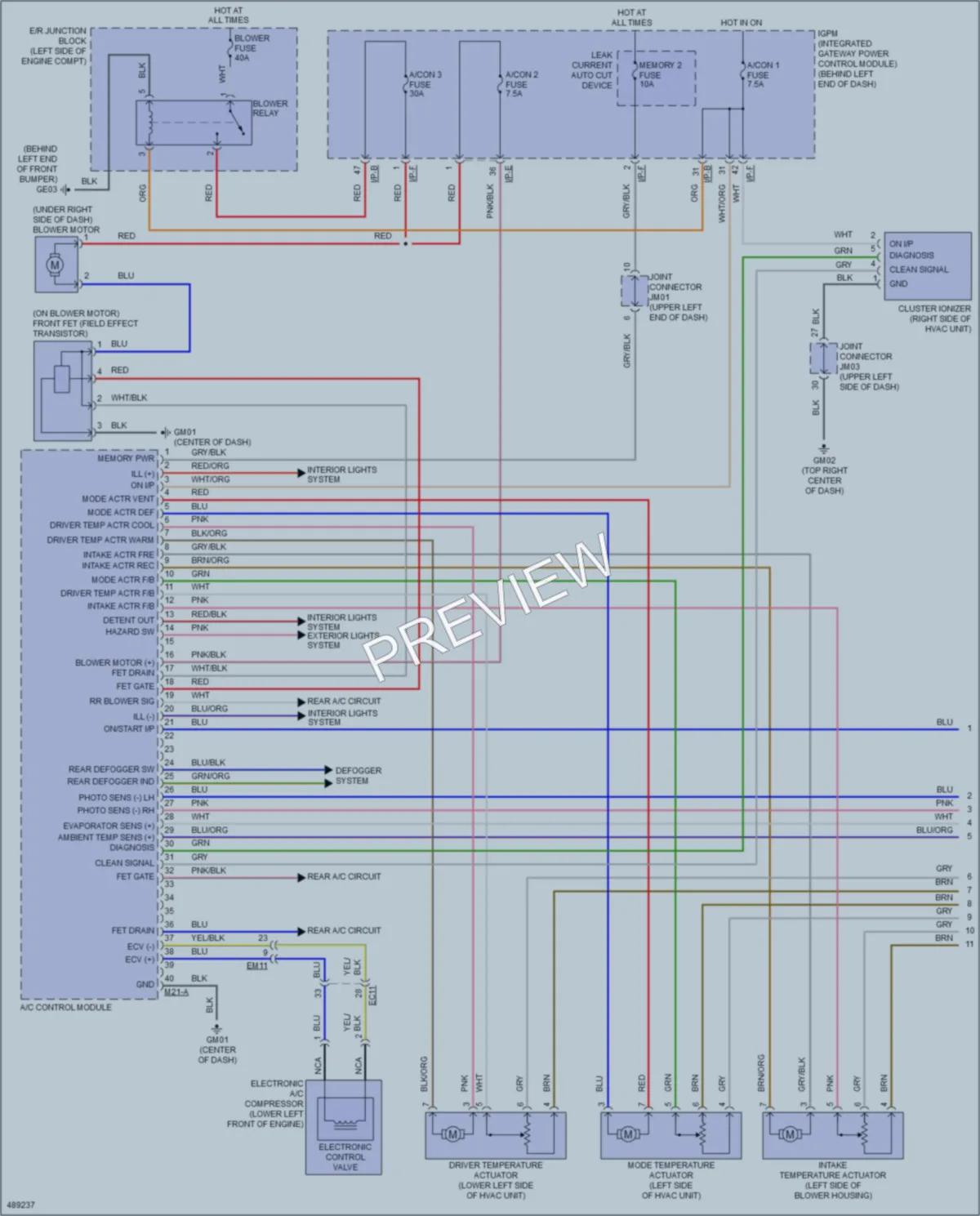 2016 Kia Sorento Air Conditioning wiring diagram preview