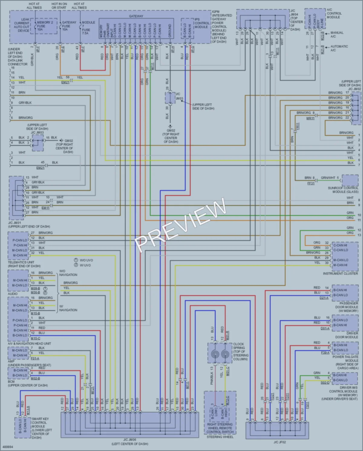 2016 Kia Sorento Computer Data Lines wiring diagram preview