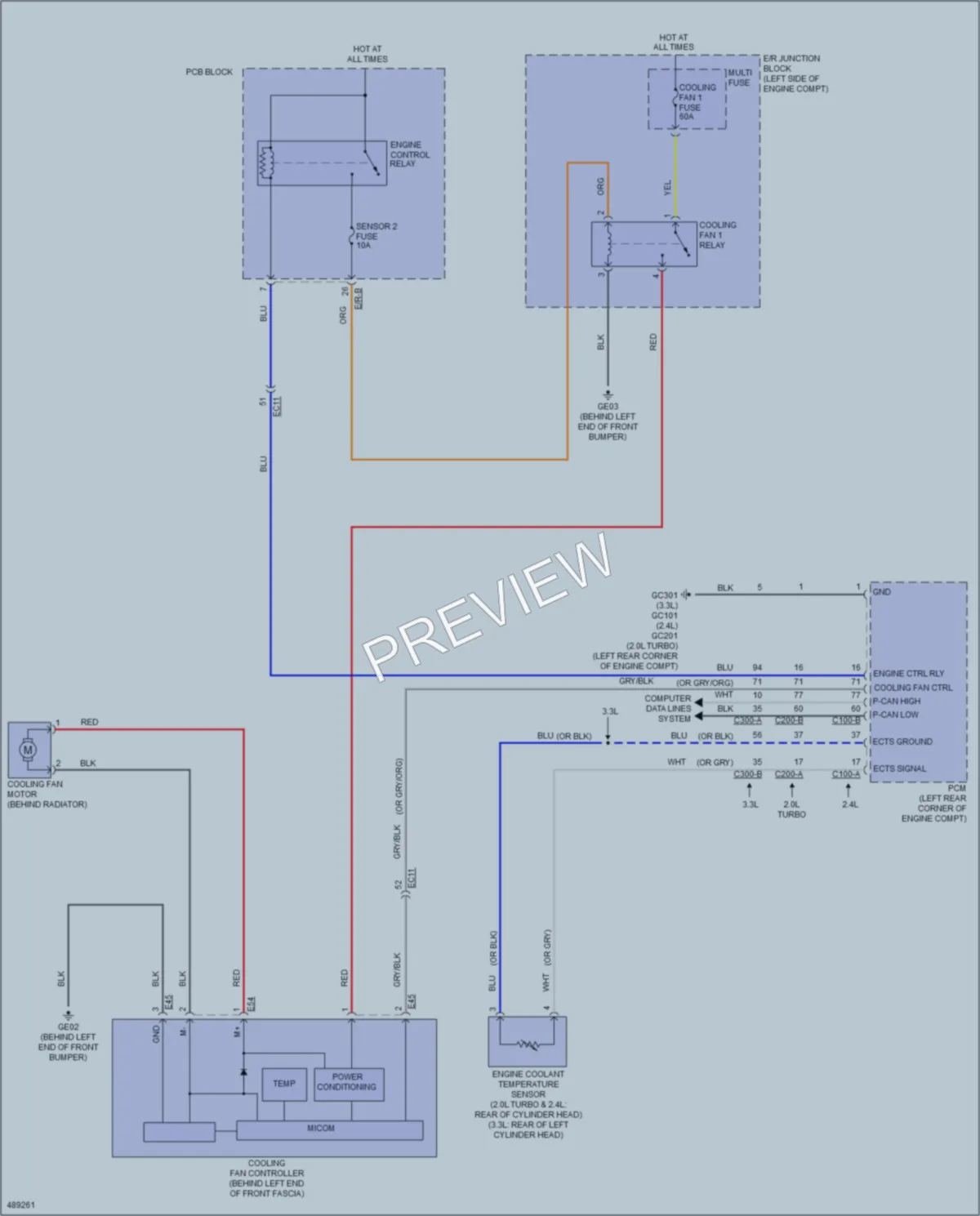 2016 Kia Sorento Cooling Fan wiring diagram preview