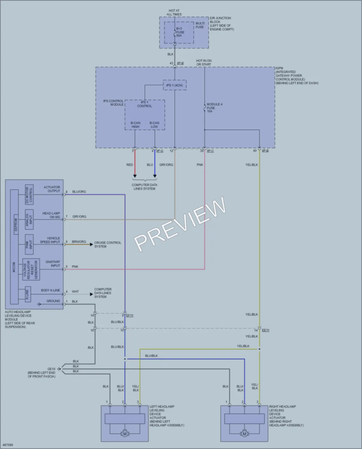 2016 Kia Sorento Headlights wiring diagram preview
