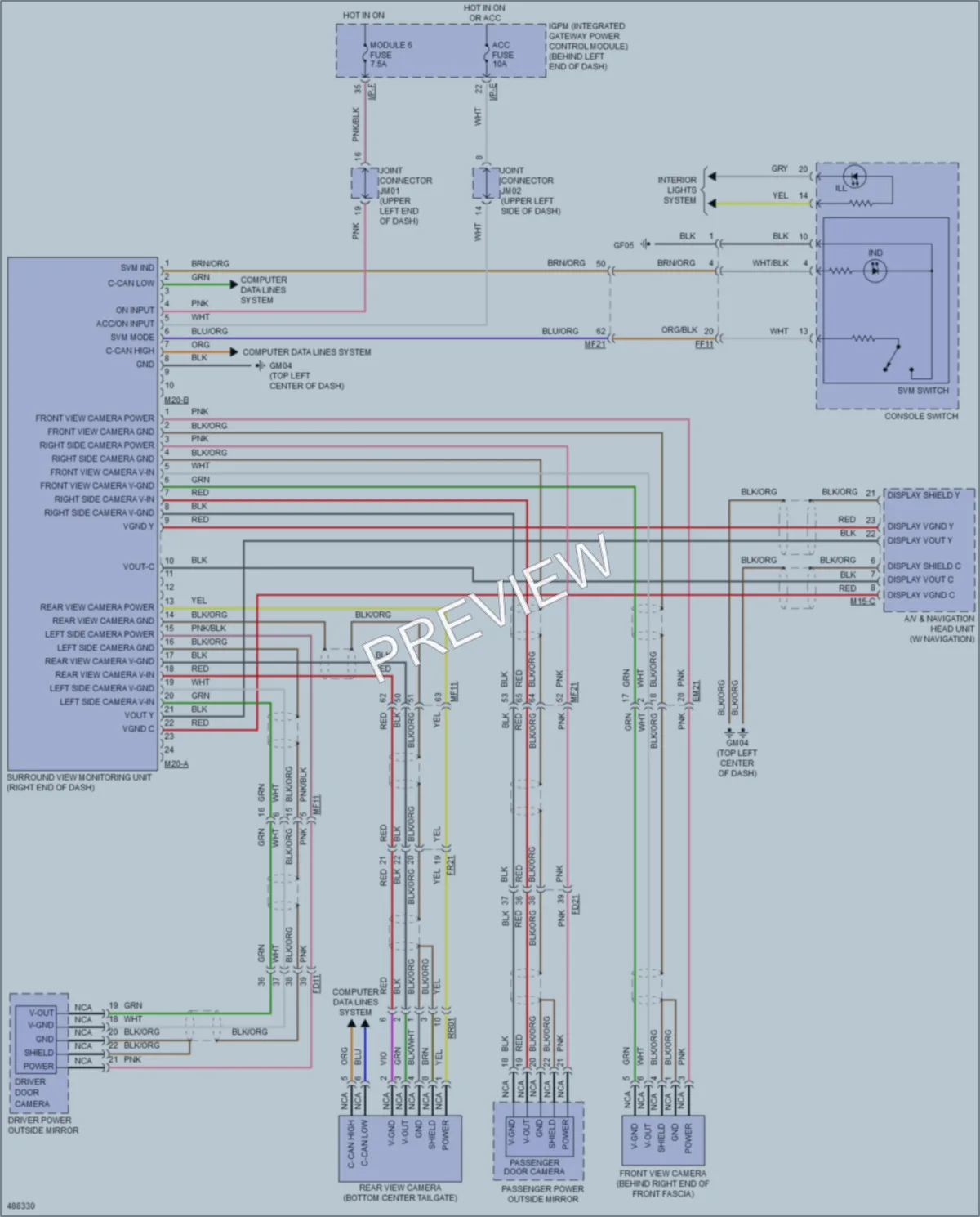 2016 Kia Sorento Navigation wiring diagram preview