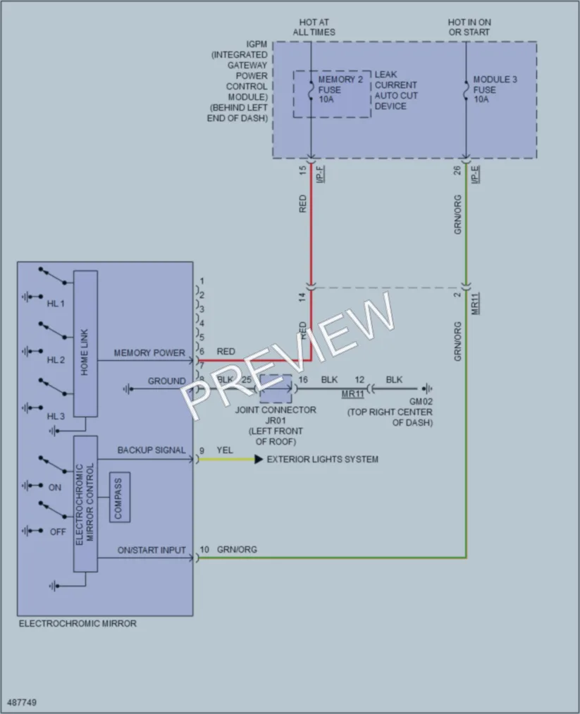 2016 Kia Sorento Power Mirrors wiring diagram preview
