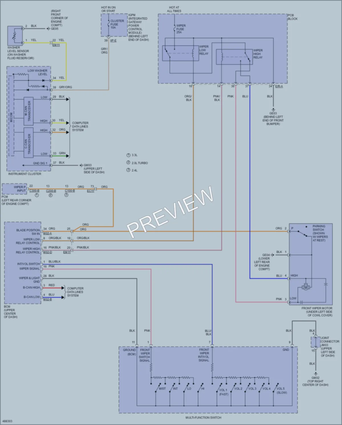 2016 Kia Sorento Wiper Washer wiring diagram preview
