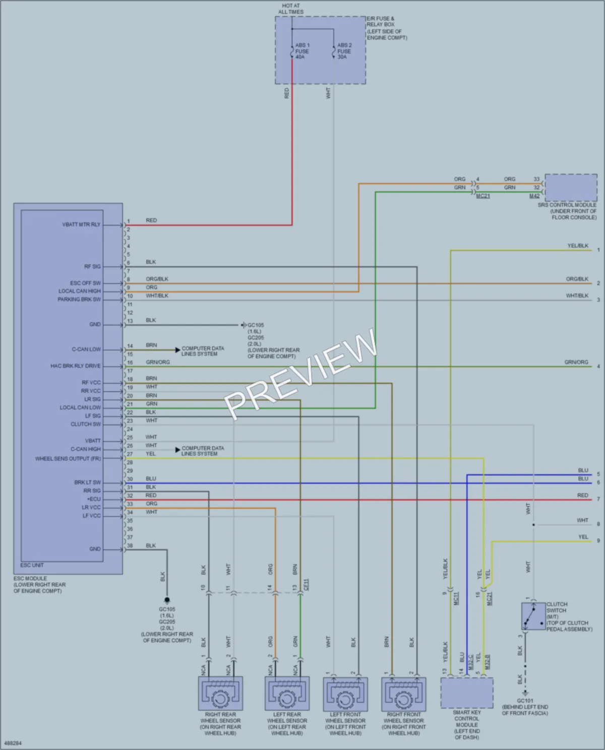 2016 Kia Soul Anti Lock Brakes wiring diagram preview