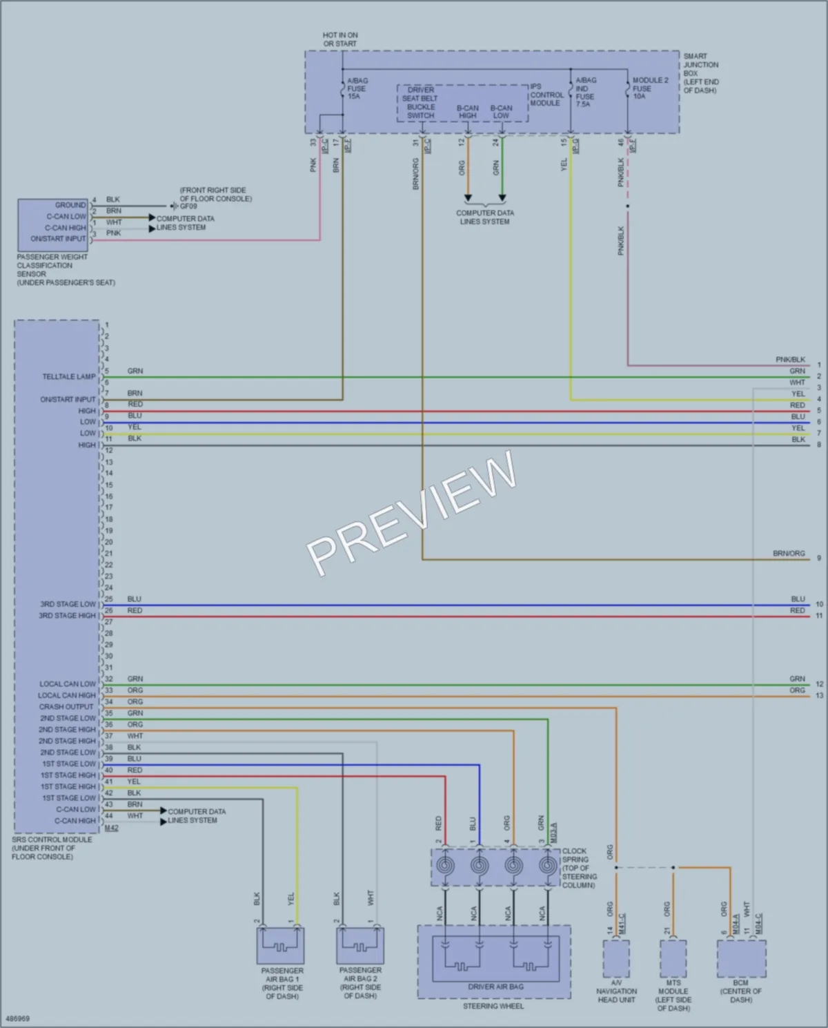 2016 Kia Soul Supplemental Restraints wiring diagram preview