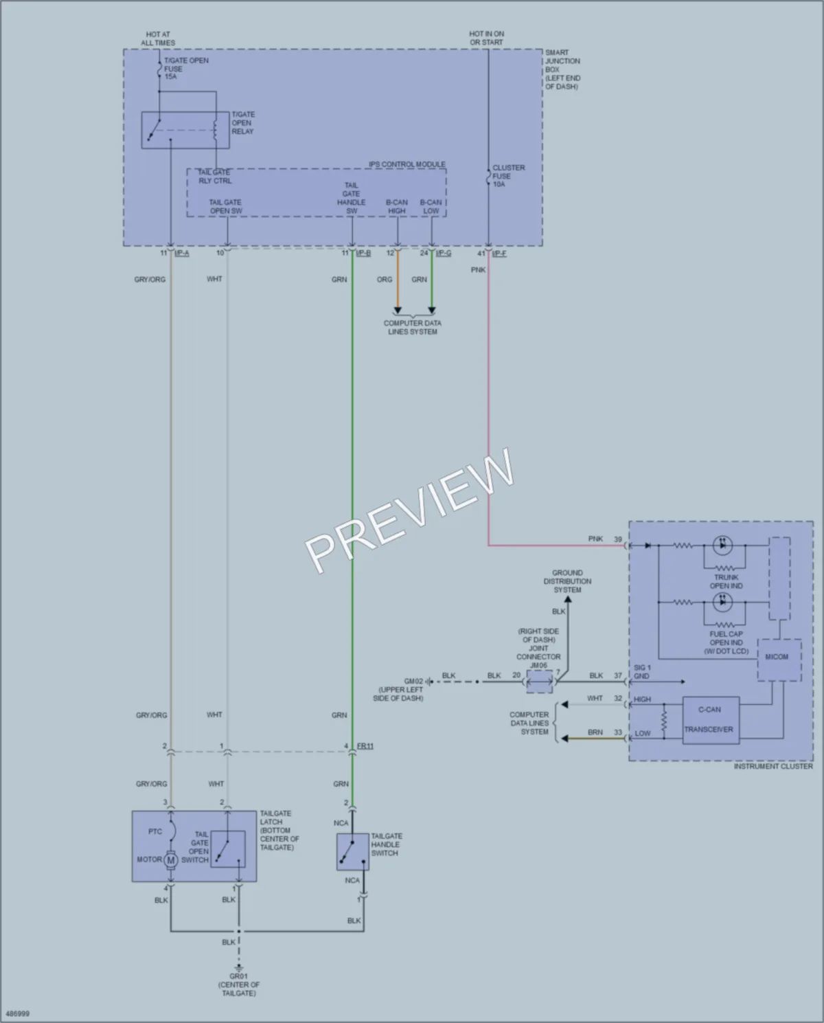 2016 Kia Soul Trunk Tailgate Fuel Door wiring diagram preview