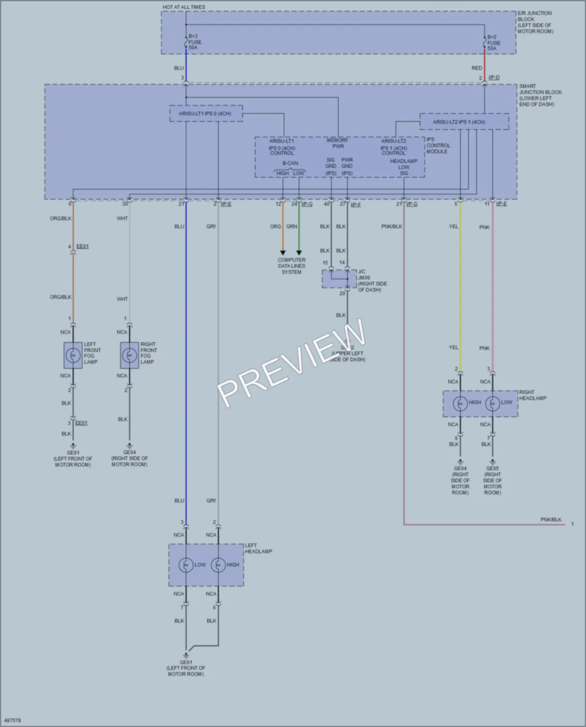 2016 Kia SoulEV Headlights wiring diagram preview