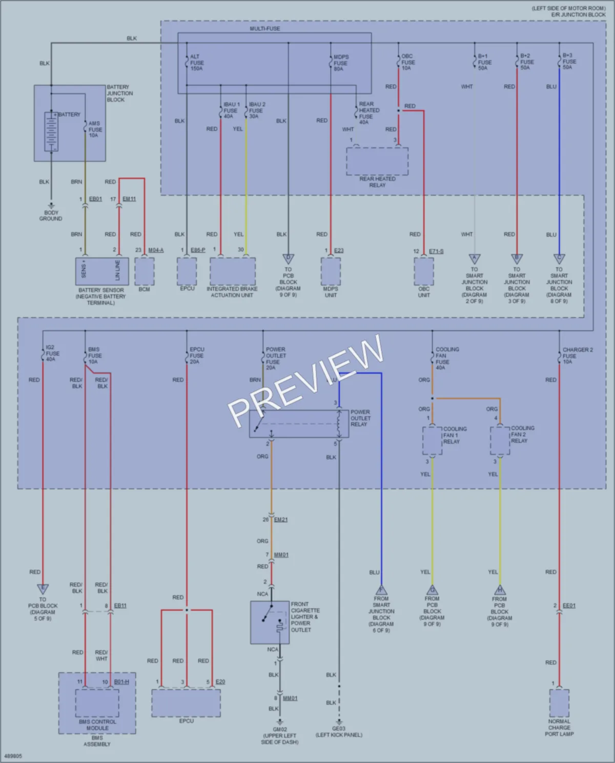2016 Kia SoulEV Power Distribution wiring diagram preview