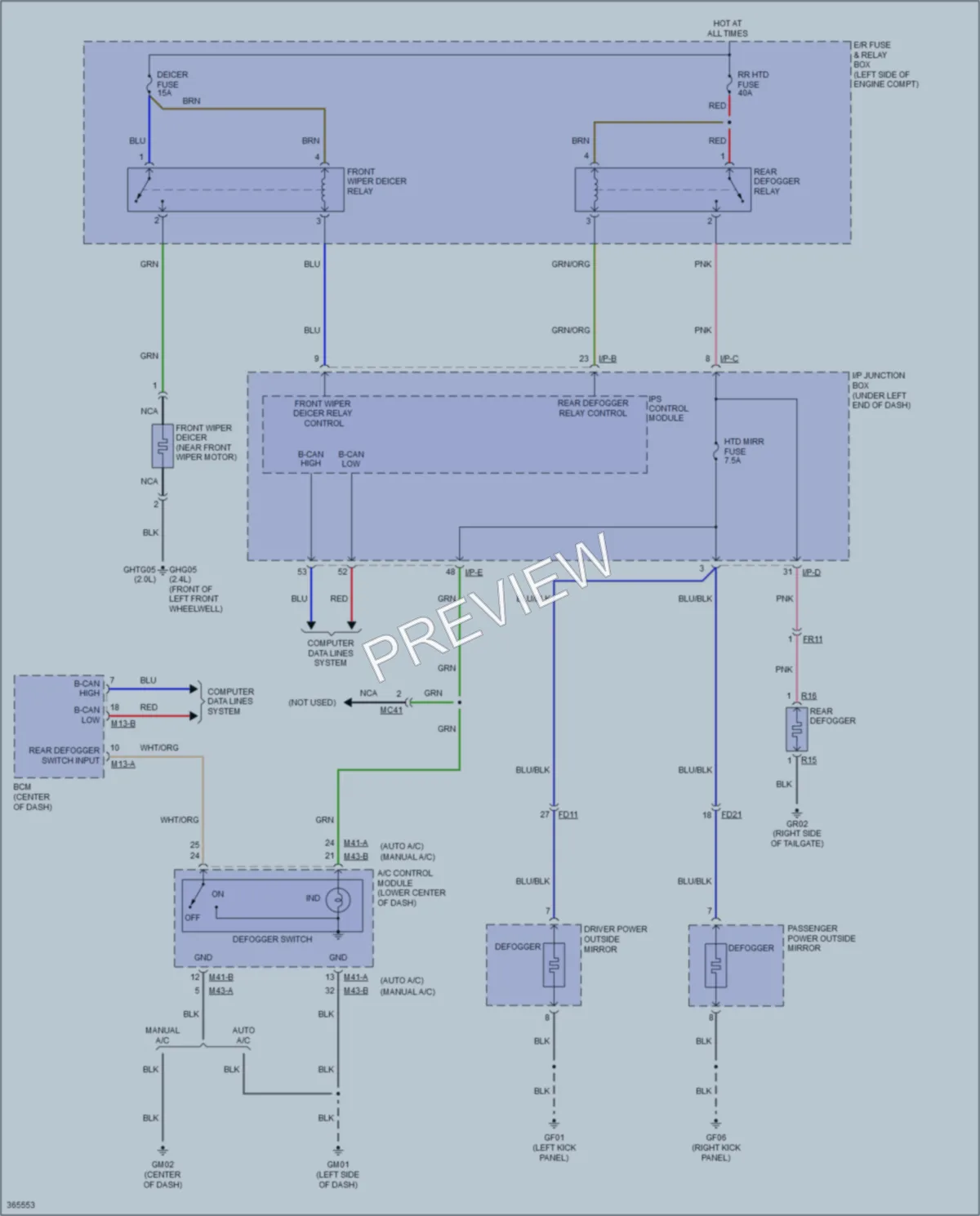 2016 Kia Sportage Defoggers wiring diagram preview
