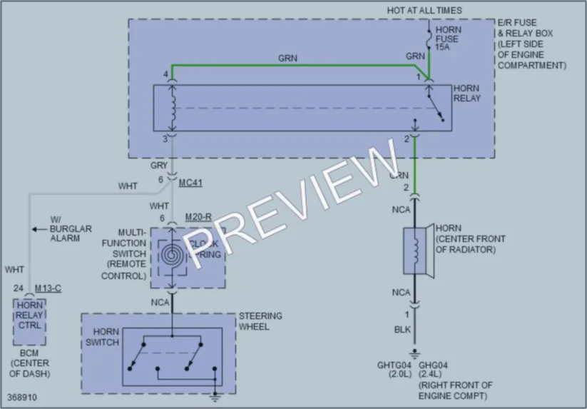 2016 Kia Sportage Horn wiring diagram preview
