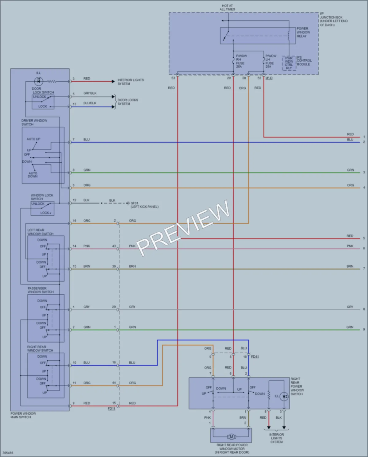 2016 Kia Sportage Power Windows wiring diagram preview