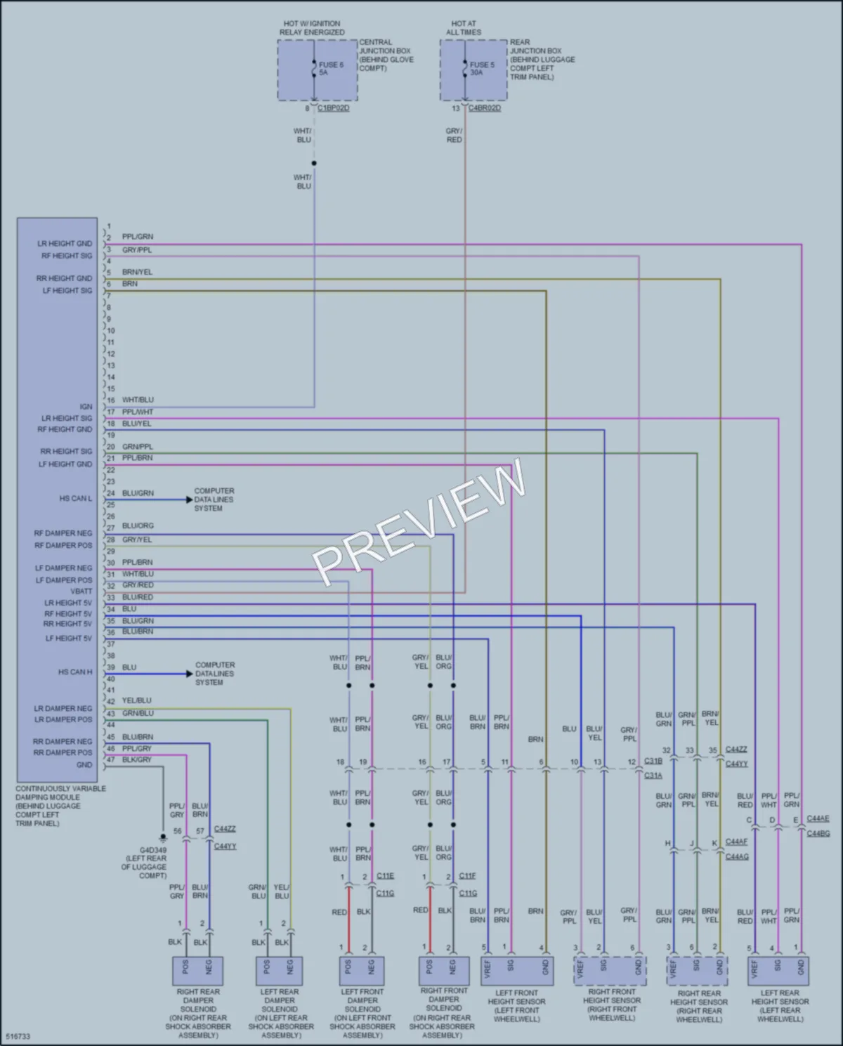 2016 LandRover DiscoverySport Electronic Suspension wiring diagram preview