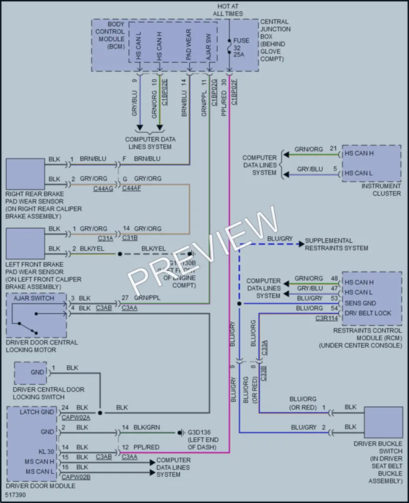 2016 LandRover DiscoverySport Warning Systems wiring diagram preview