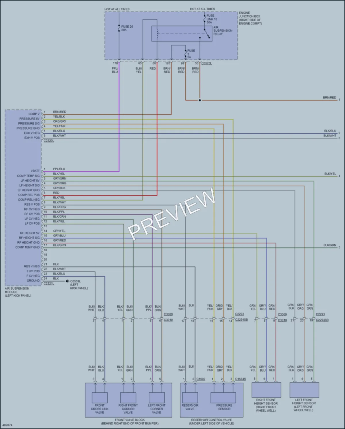 2016 LandRover LR4 Electronic Suspension wiring diagram preview