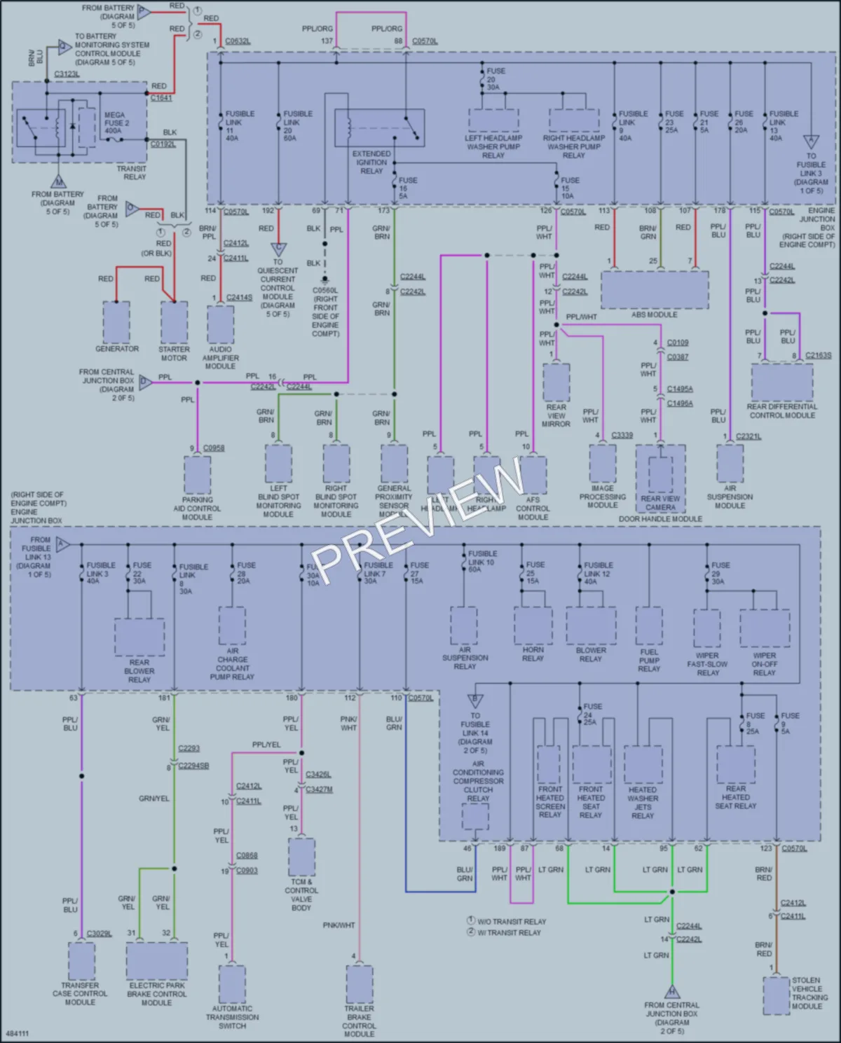 2016 LandRover LR4 Power Distribution wiring diagram preview
