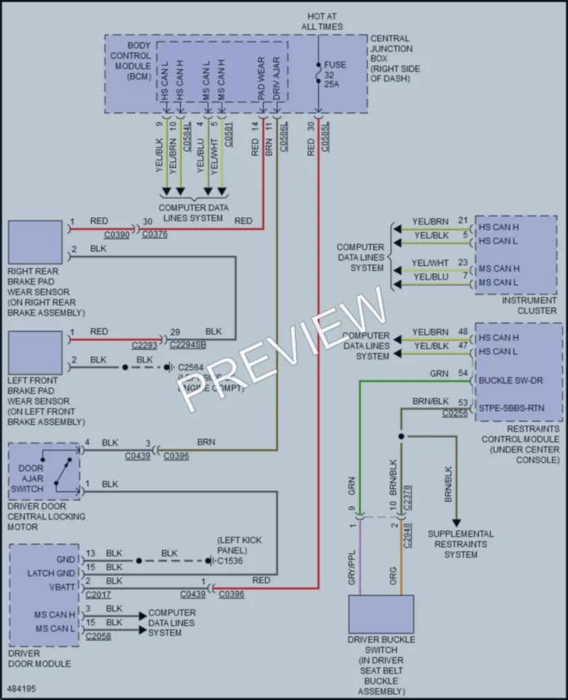 2016 LandRover LR4 Warning Systems wiring diagram preview