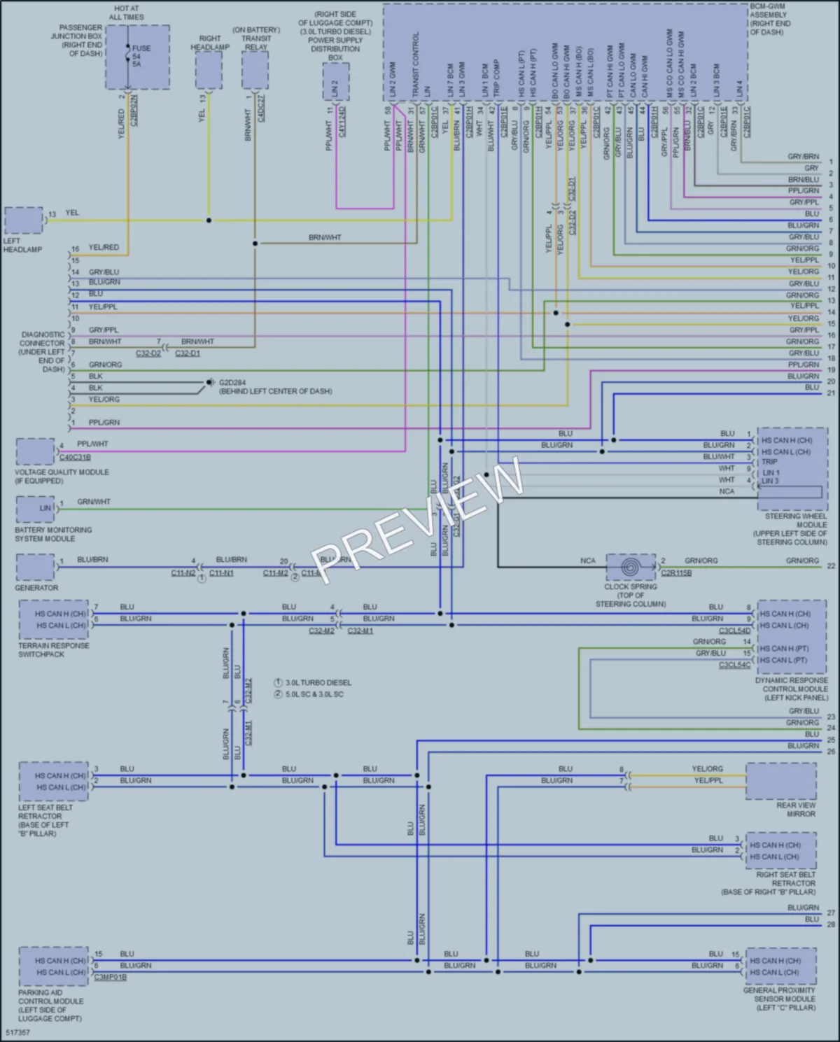 2016 LandRover RangeRover Computer Data Lines wiring diagram preview