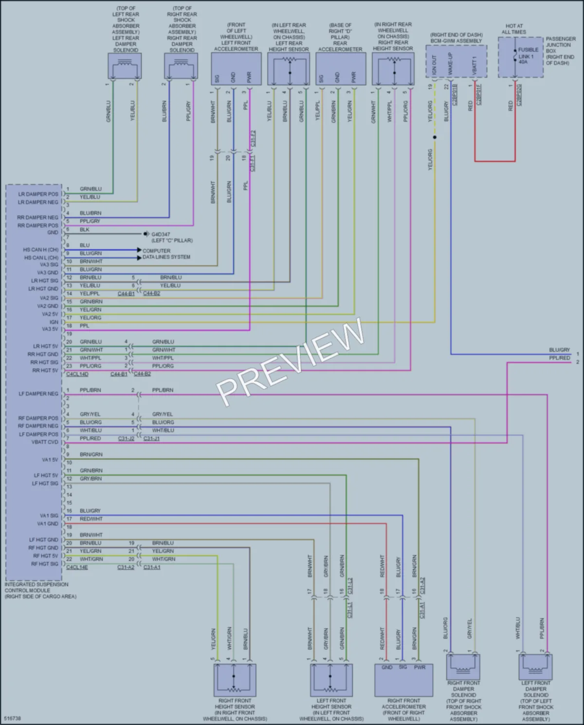 2016 LandRover RangeRover Electronic Suspension wiring diagram preview