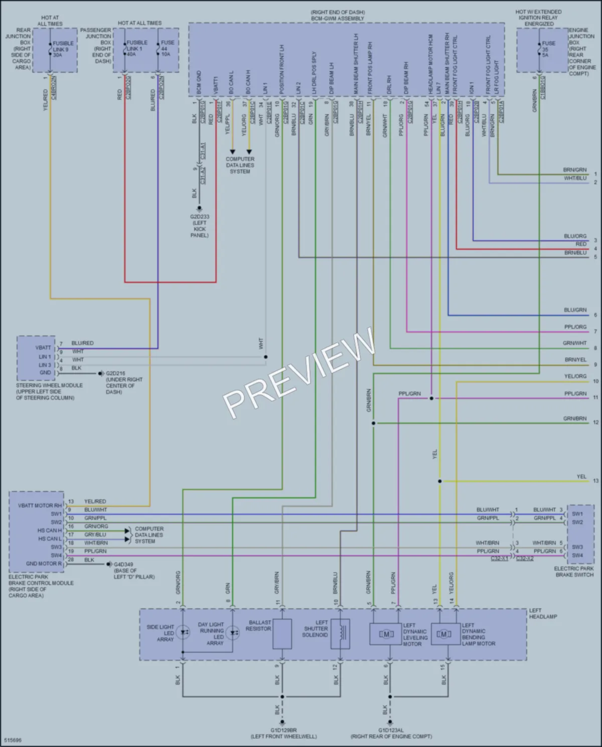 2016 LandRover RangeRover Headlights wiring diagram preview
