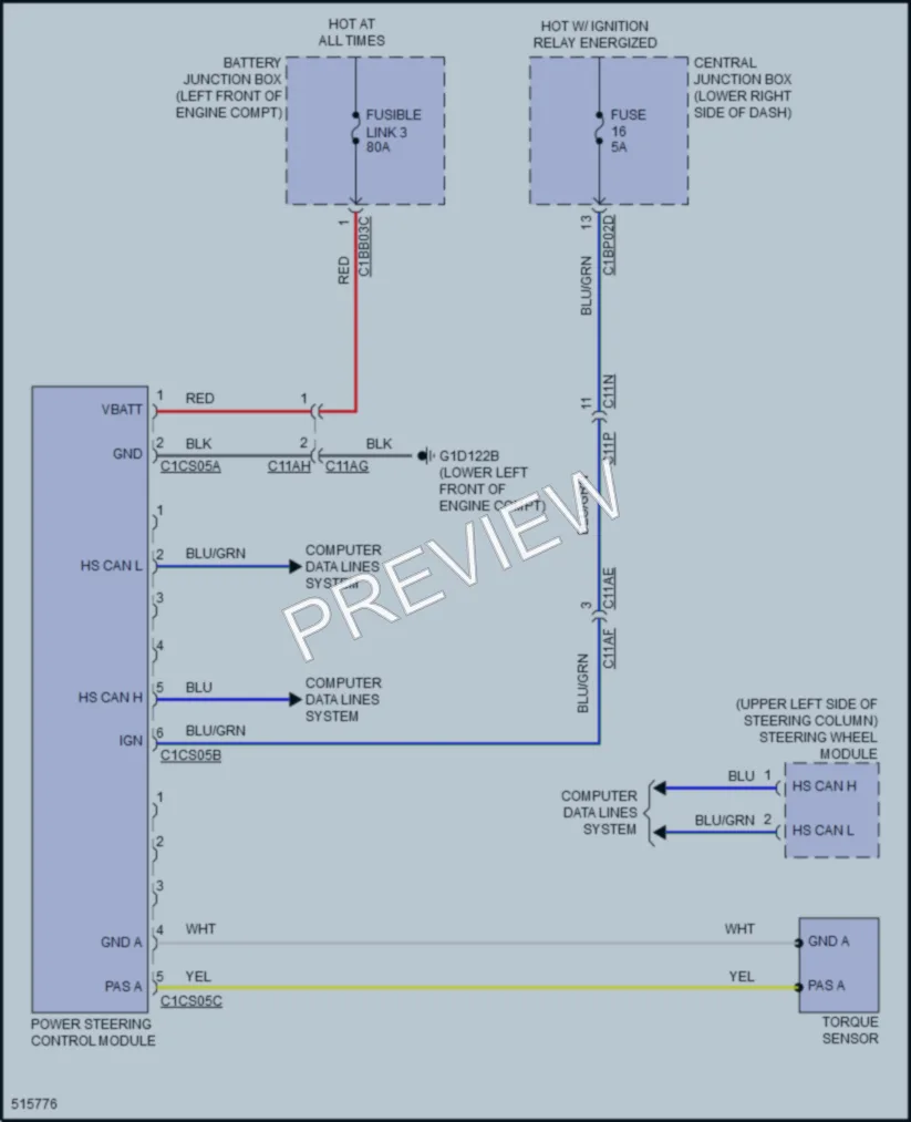 2016 LandRover RangeRoverEvoque Electronic Power Steering wiring diagram preview