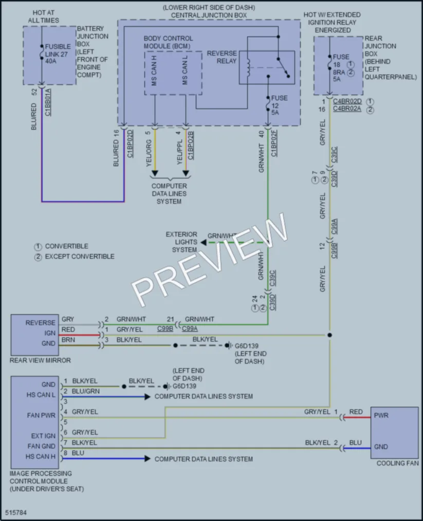2016 LandRover RangeRoverEvoque Power Mirrors wiring diagram preview