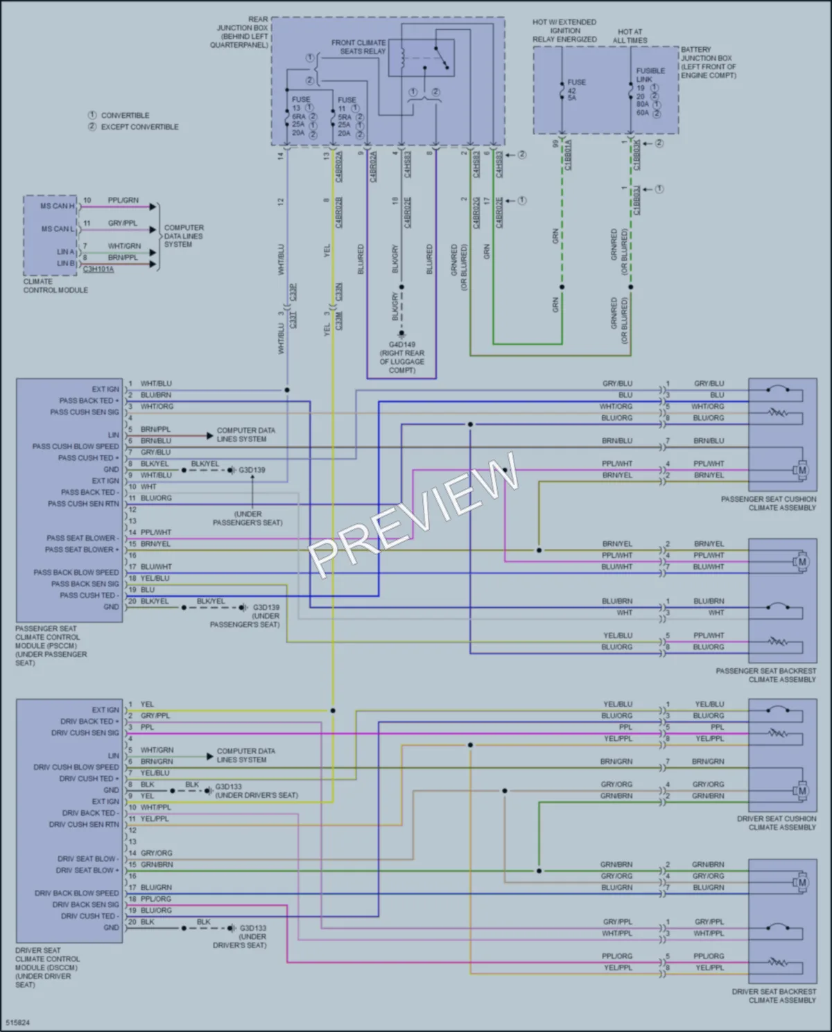 2016 LandRover RangeRoverEvoque Power Seats wiring diagram preview
