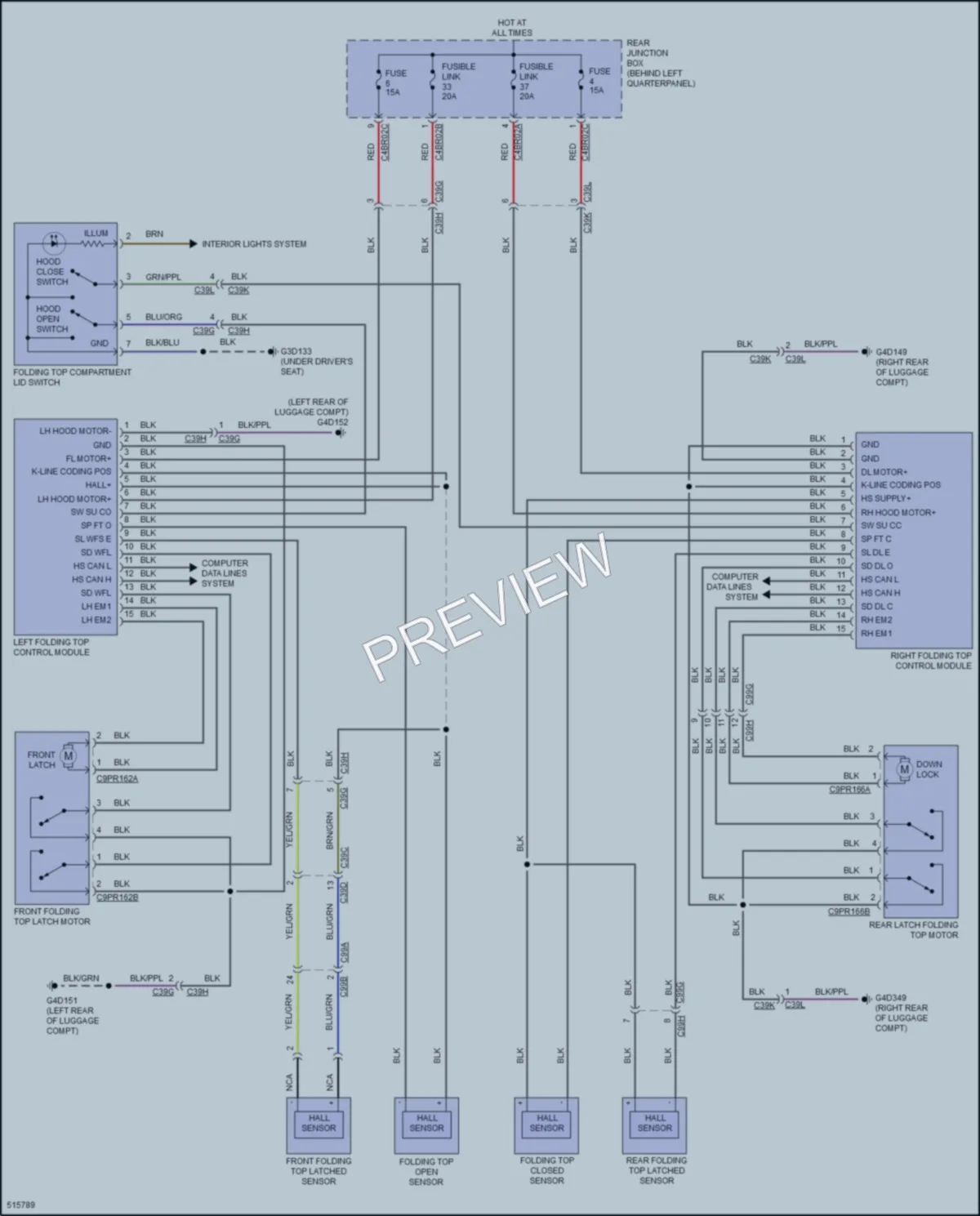 2016 LandRover RangeRoverEvoque Power Top Sunroof wiring diagram preview