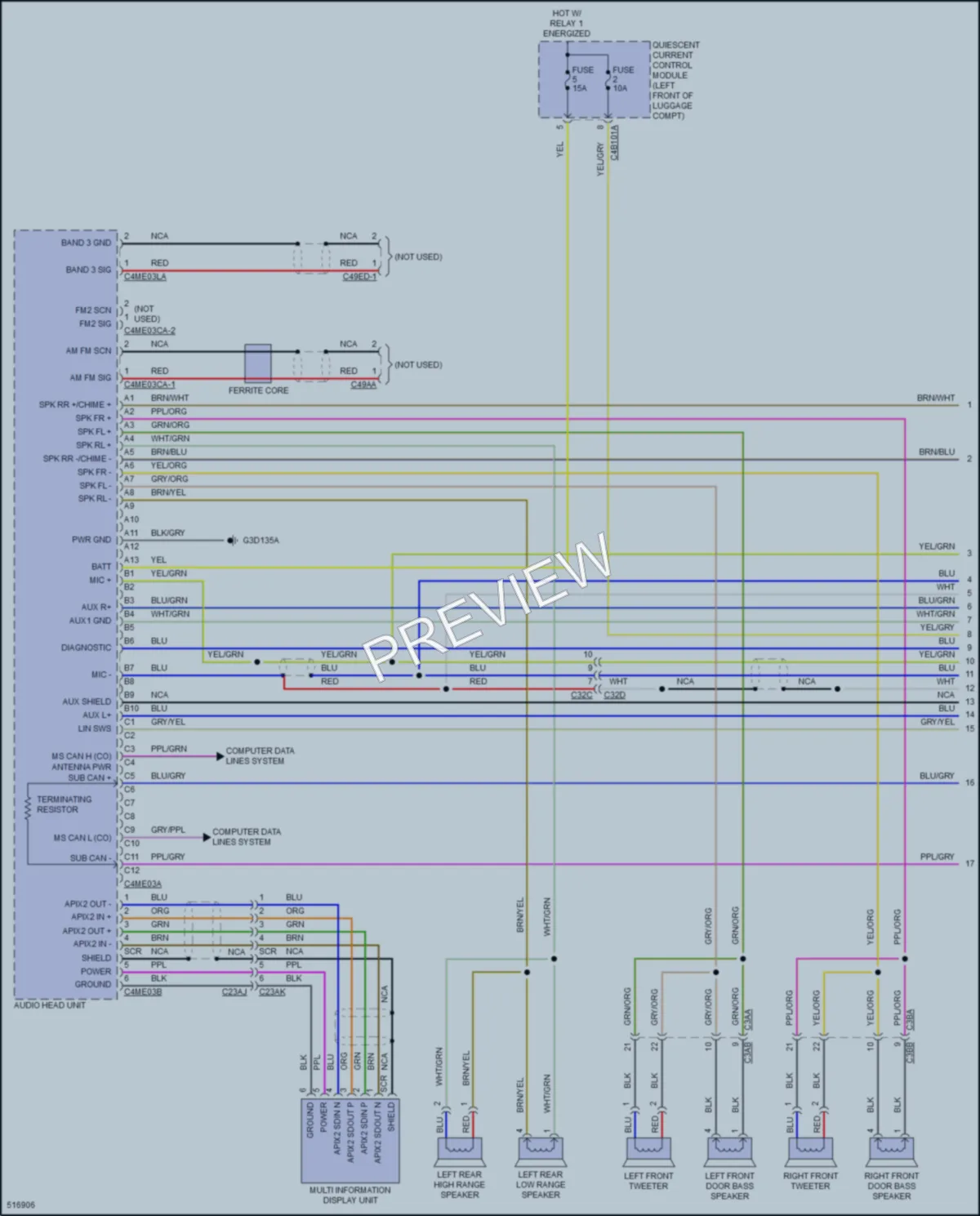 2016 LandRover RangeRoverEvoque Radio wiring diagram preview