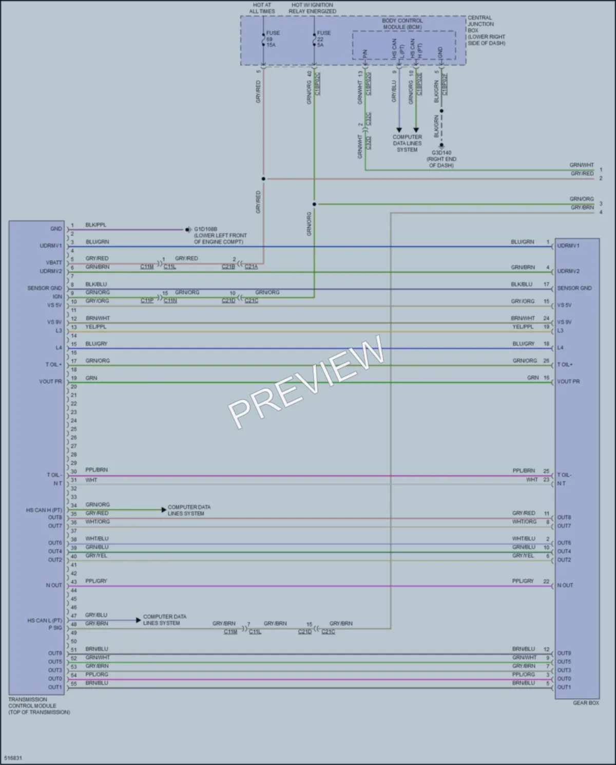 2016 LandRover RangeRoverEvoque Transmission wiring diagram preview