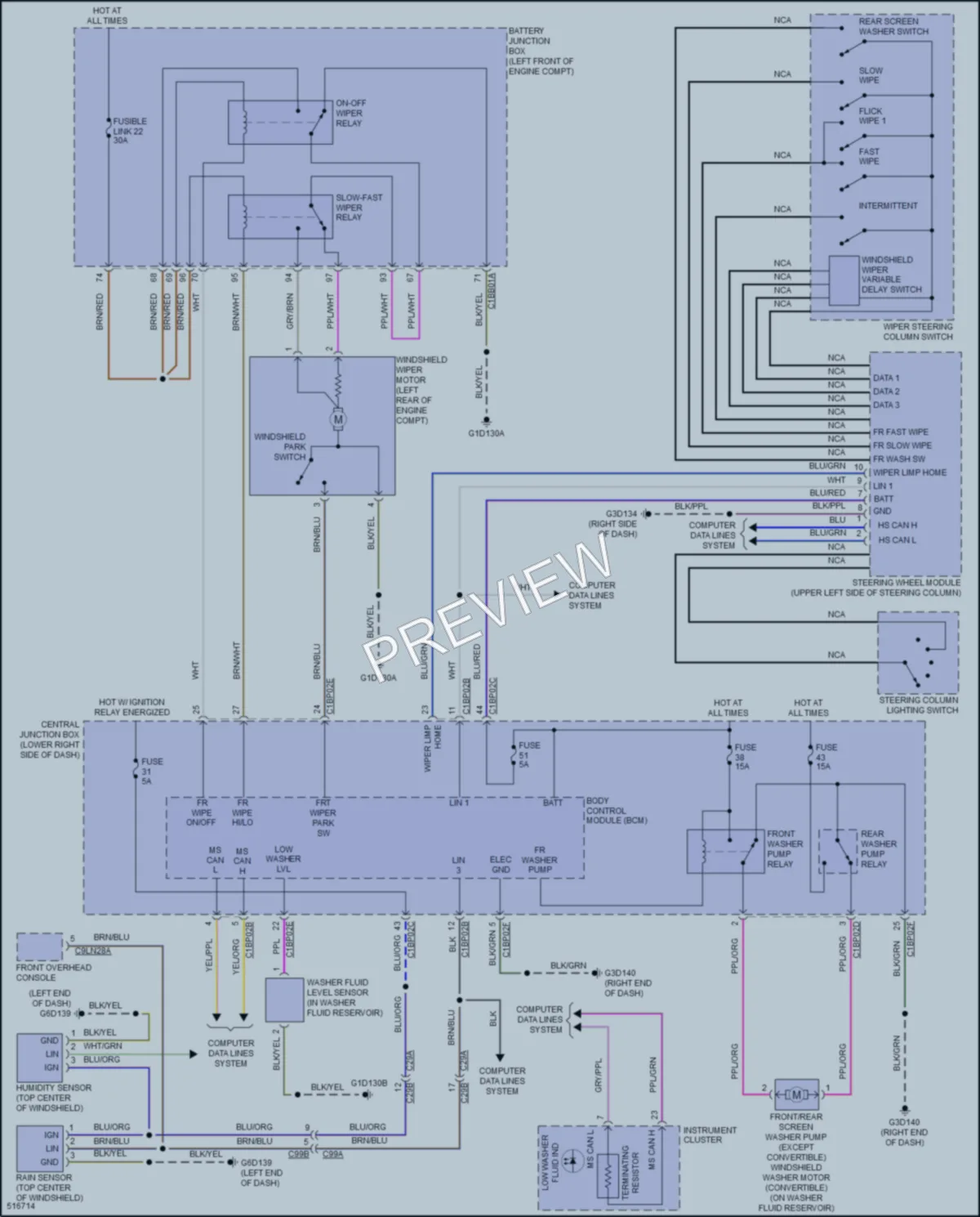 2016 LandRover RangeRoverEvoque Wiper Washer wiring diagram preview