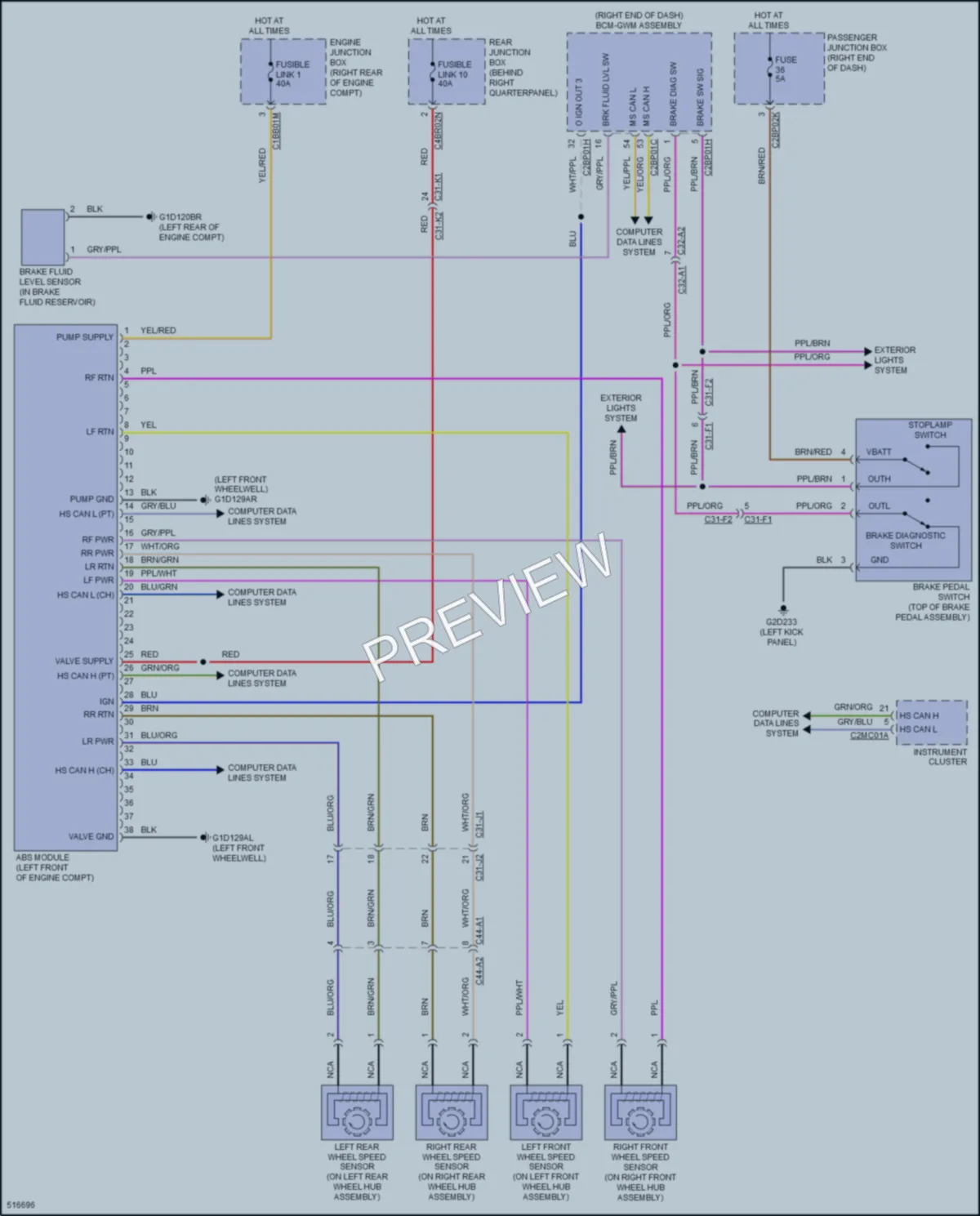 2016 LandRover RangeRoverSport Anti Lock Brakes wiring diagram preview