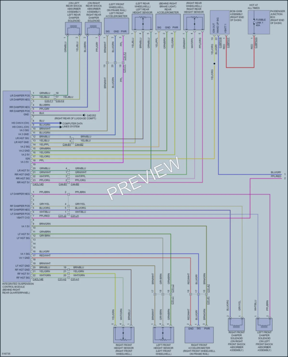 2016 LandRover RangeRoverSport Electronic Suspension wiring diagram preview