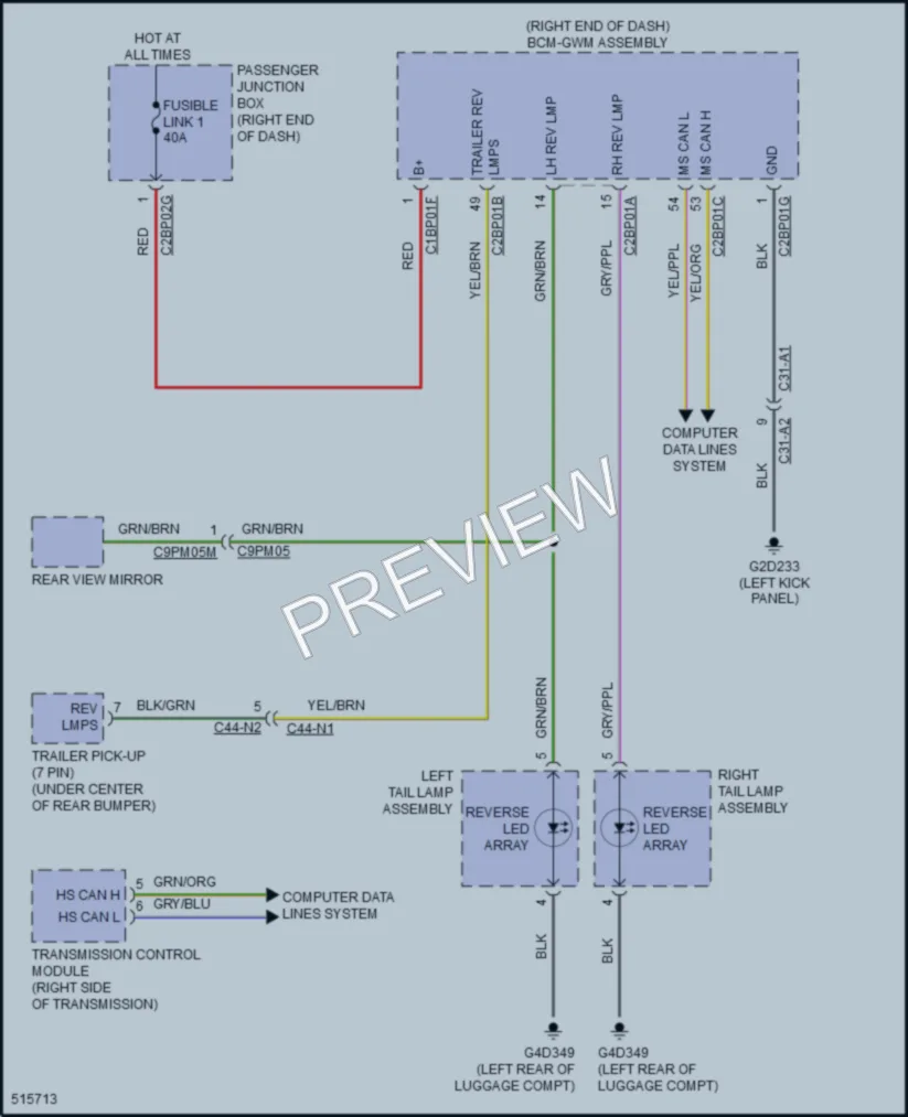 2016 LandRover RangeRoverSport Exterior Lights wiring diagram preview