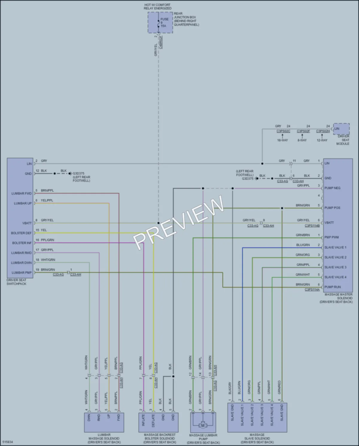2016 LandRover RangeRoverSport Power Seats wiring diagram preview