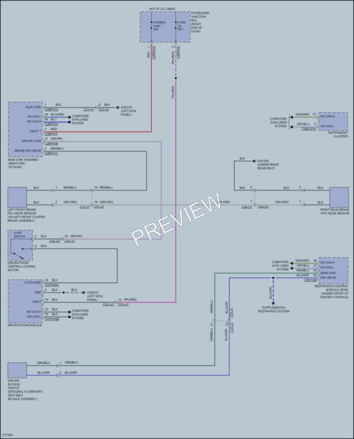 2016 LandRover RangeRoverSport Warning Systems wiring diagram preview