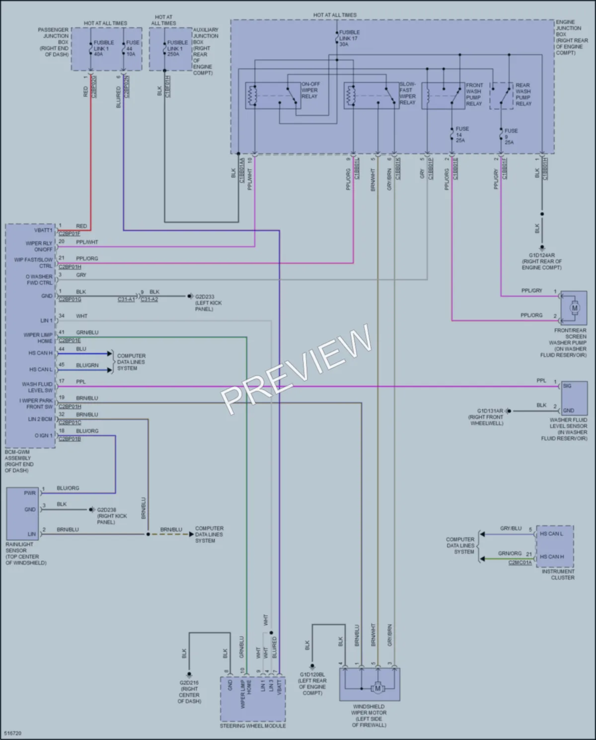 2016 LandRover RangeRoverSport Wiper Washer wiring diagram preview
