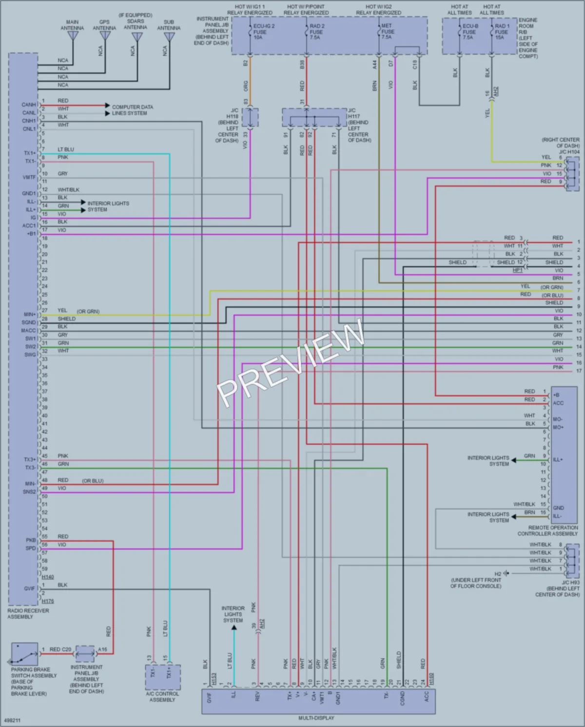 2016 Lexus CT200h Navigation wiring diagram preview