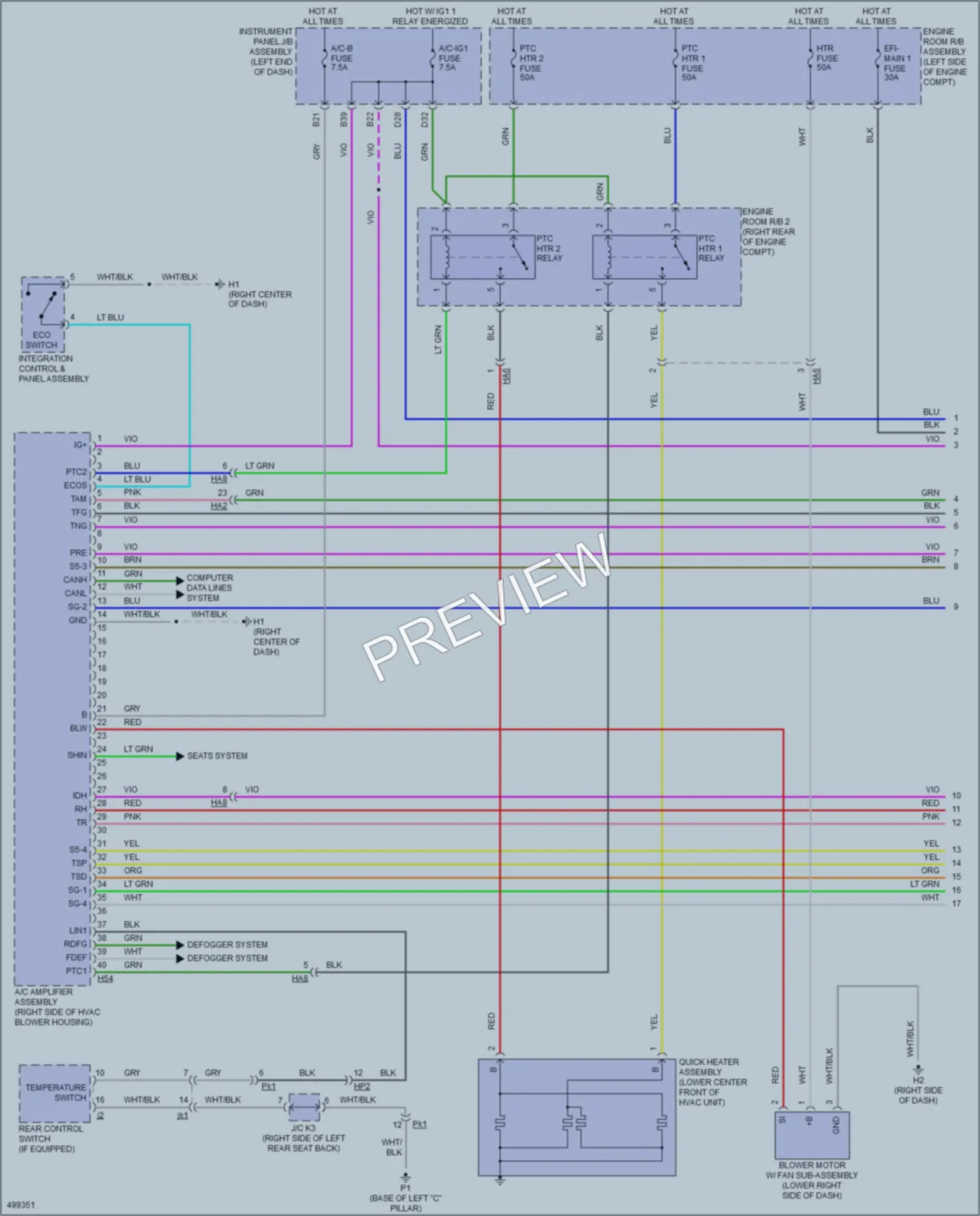 2016 Lexus ES300h Air Conditioning wiring diagram preview