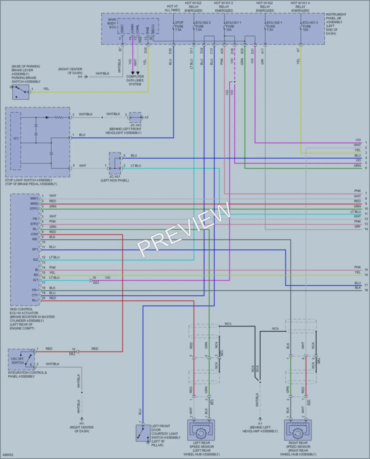 2016 Lexus ES300h Anti Lock Brakes wiring diagram preview