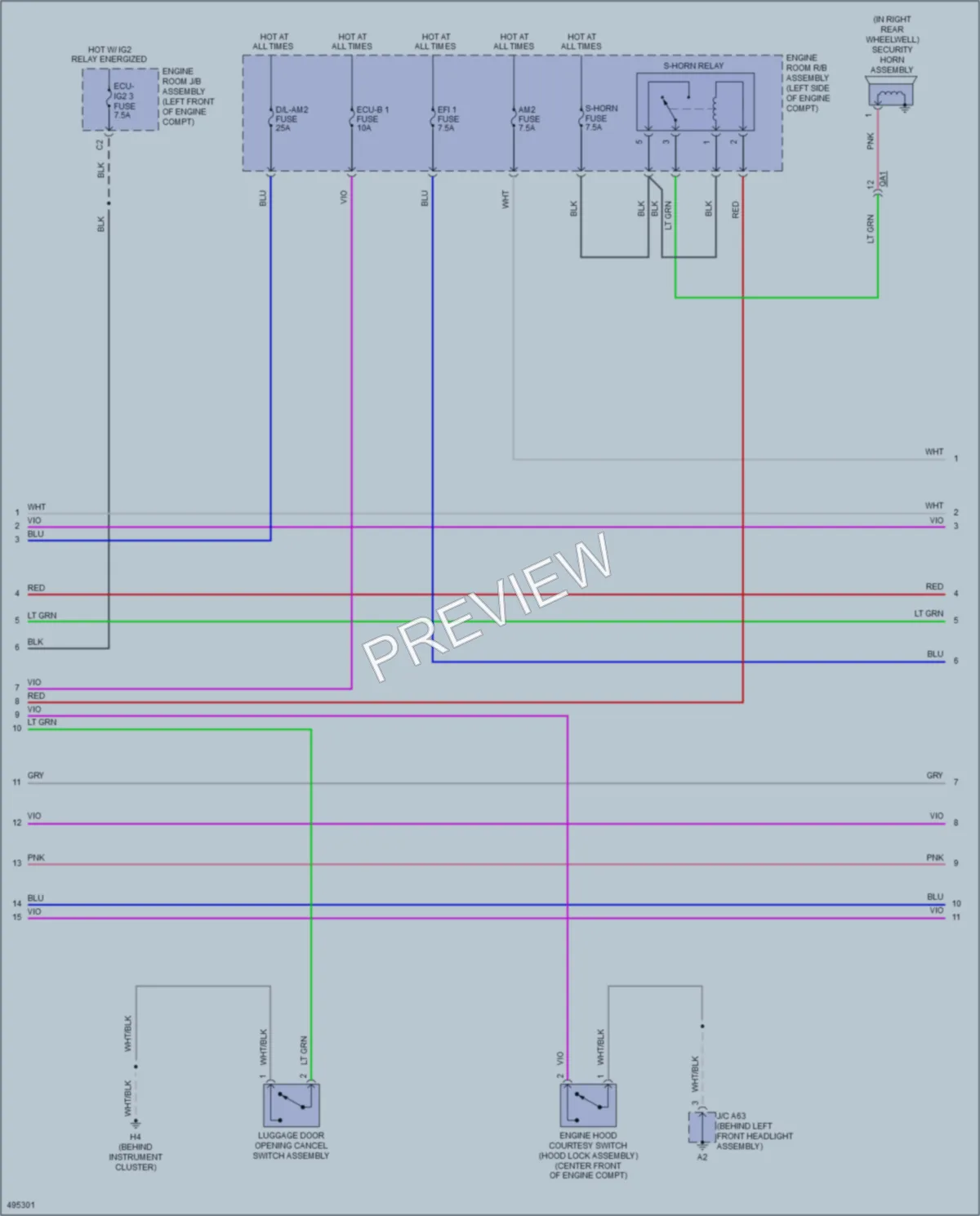 2016 Lexus ES300h Anti Theft wiring diagram preview