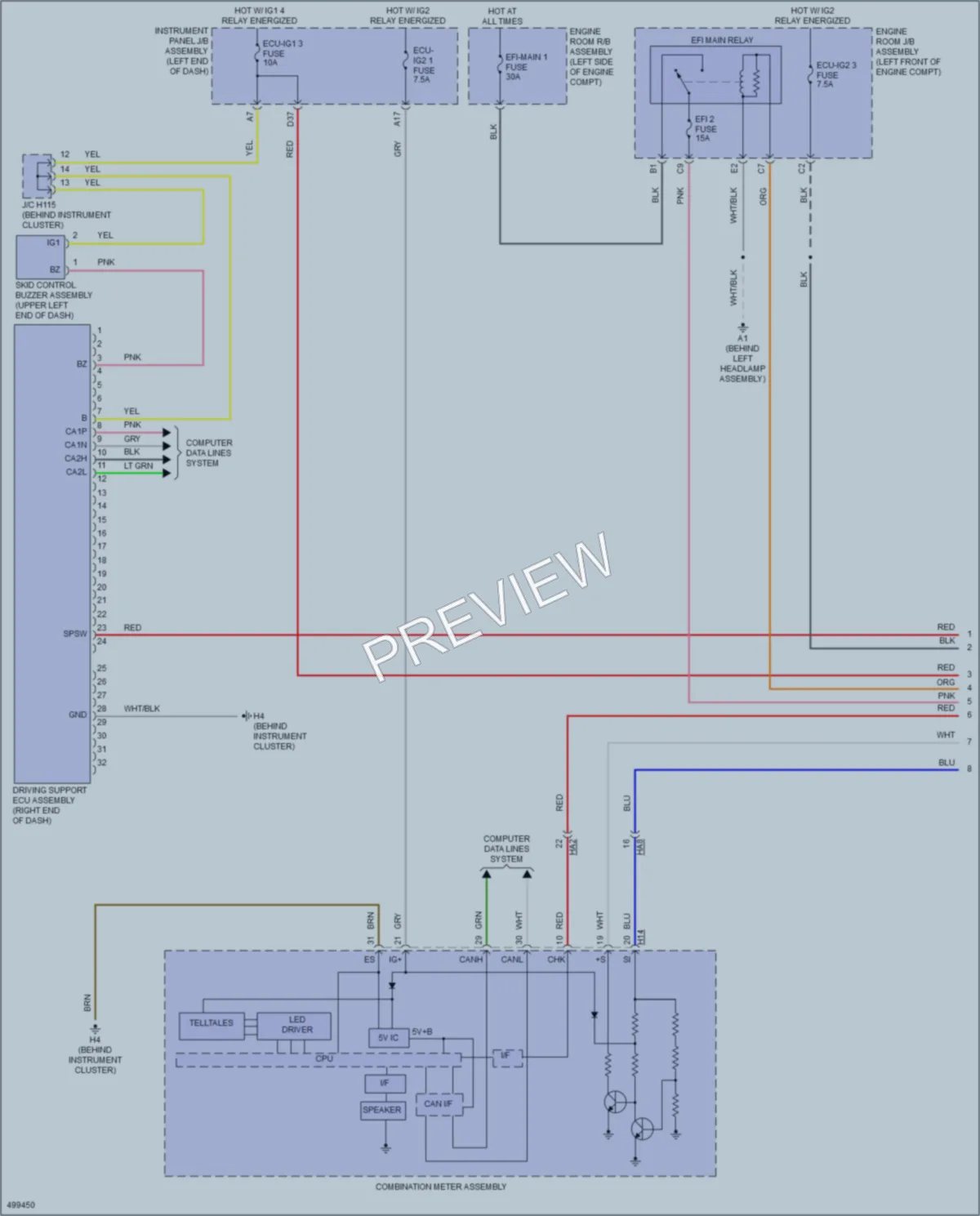 2016 Lexus ES300h Cruise Control wiring diagram preview