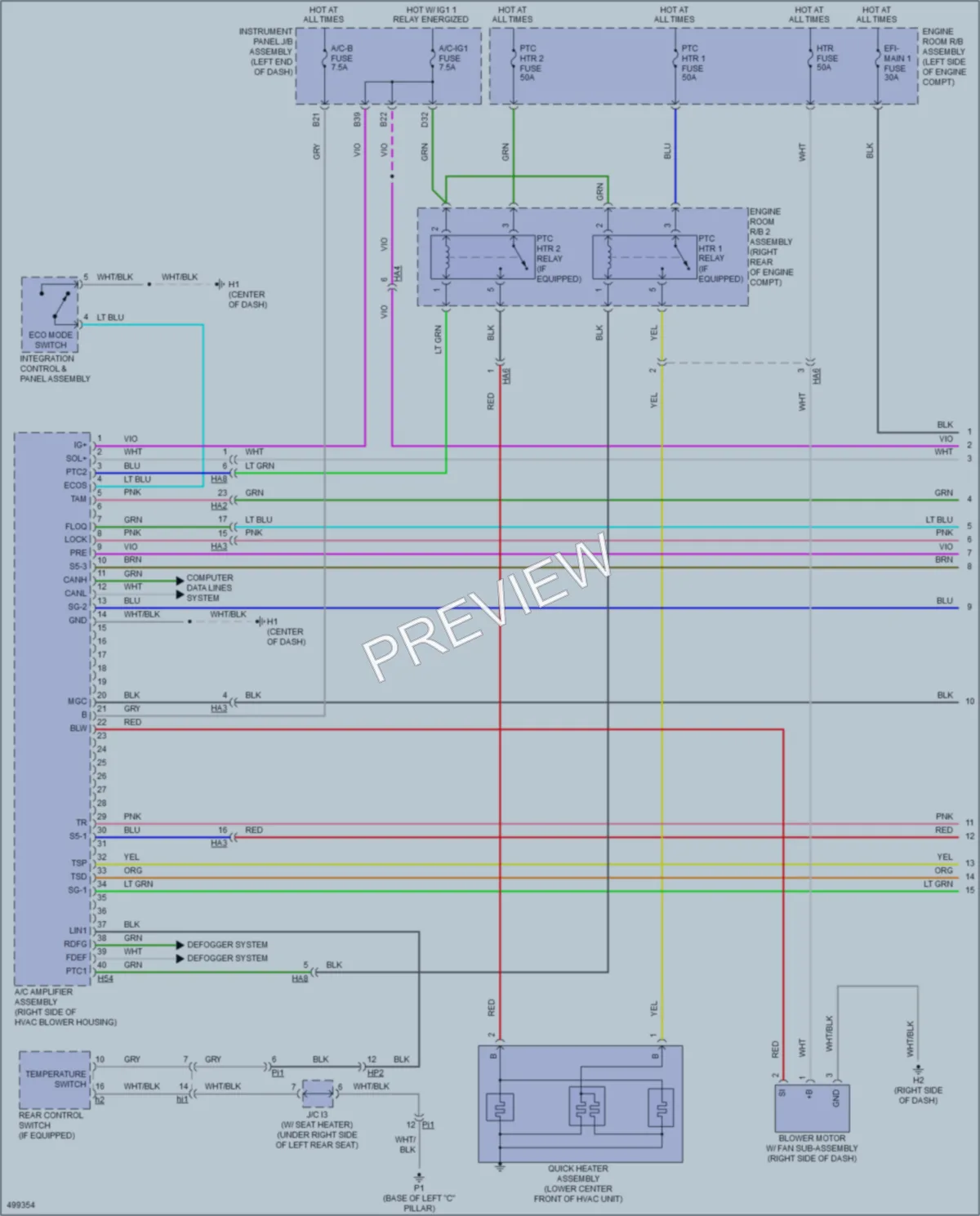 2016 Lexus ES350 Air Conditioning wiring diagram preview