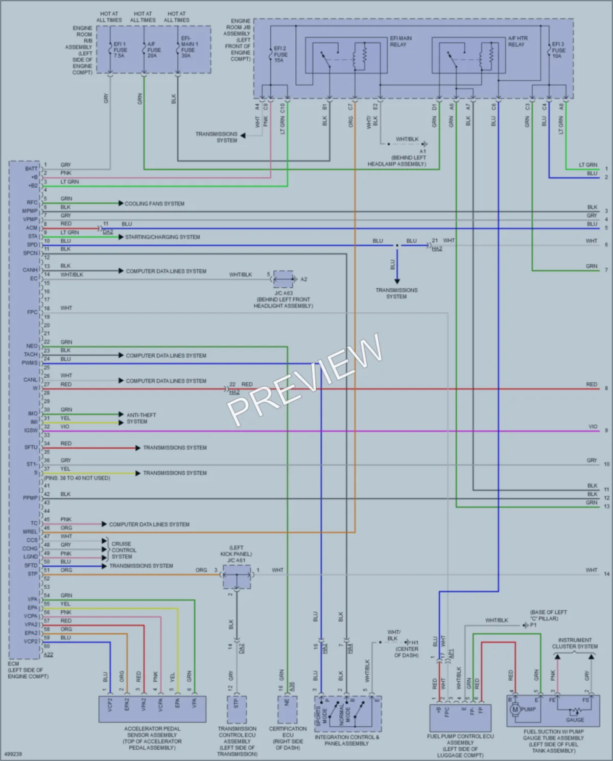 2016 Lexus ES350 Engine Performance wiring diagram preview