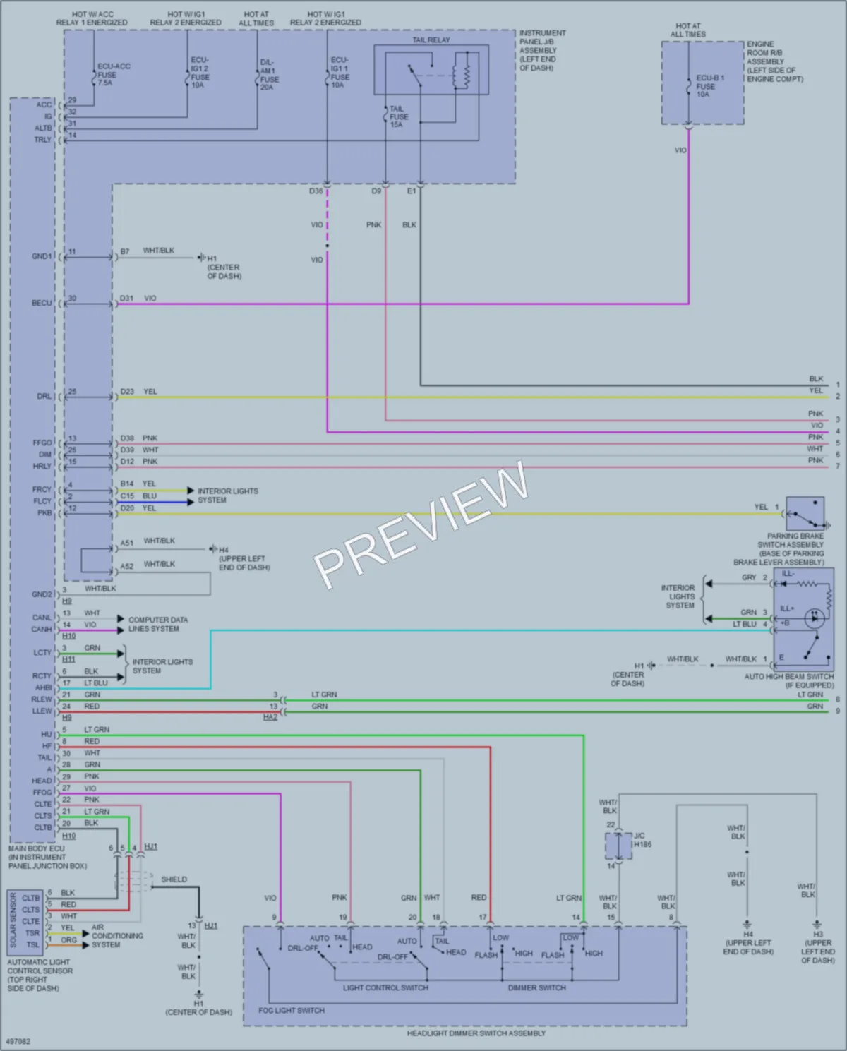 2016 Lexus ES350 Headlights wiring diagram preview