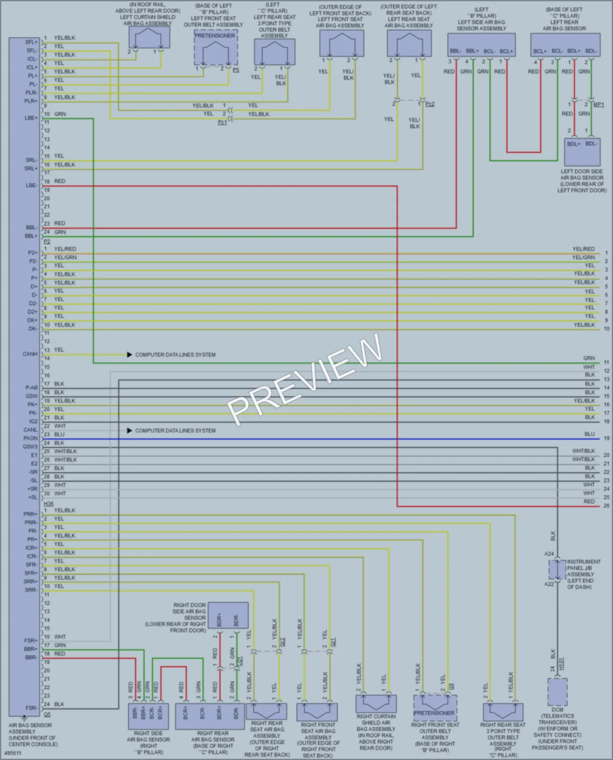 2016 Lexus ES350 Supplemental Restraints wiring diagram preview