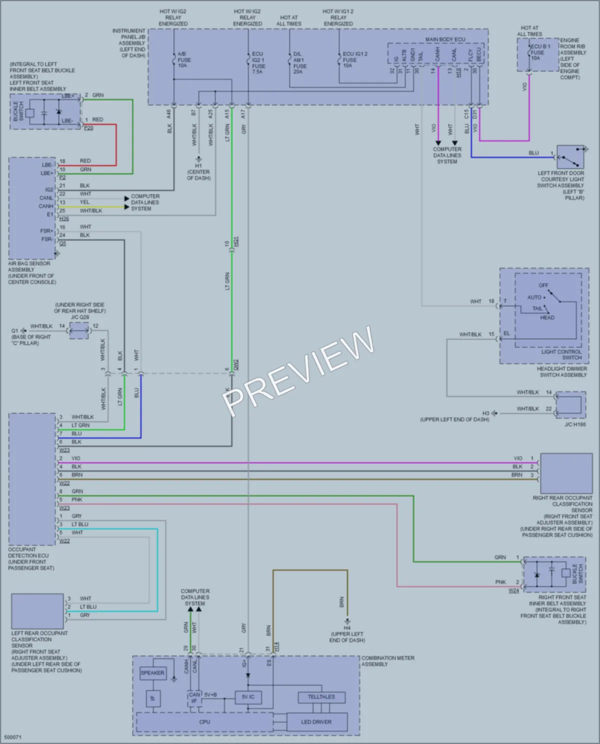 2016 Lexus ES350 Warning Systems wiring diagram preview